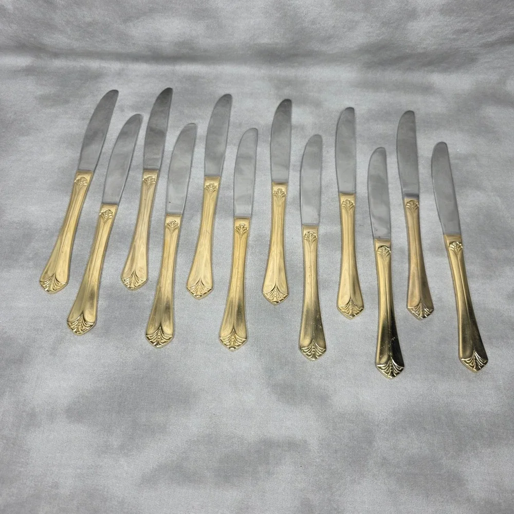 (X12) International Silver INS398 Gold Electroplate 9
